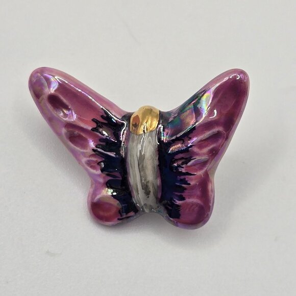 VTG AVON Brooch 3PC Set Porcelain Simease Cat Butterfly Birds Cottage MCM Whimsy - Picture 5 of 16